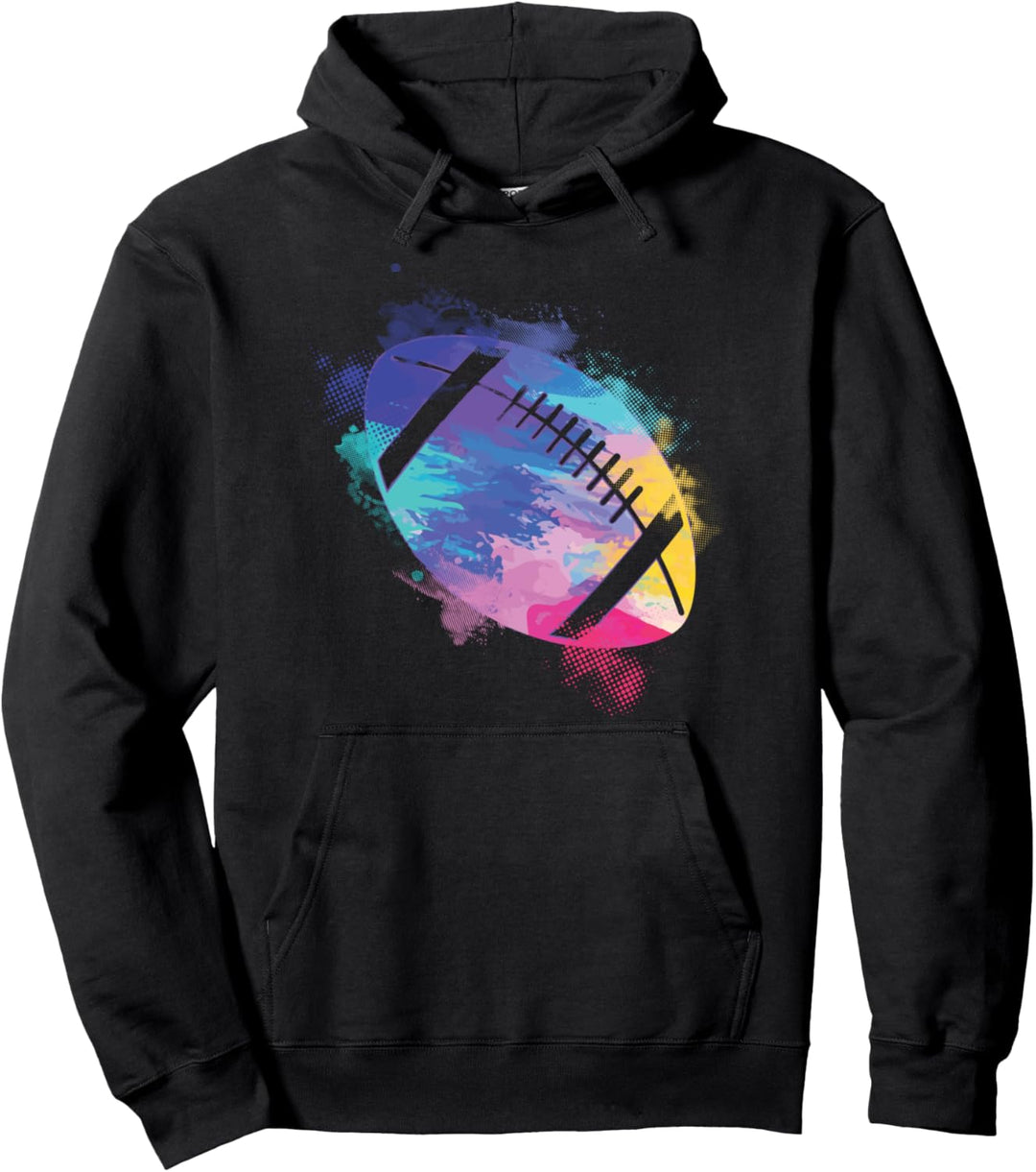 Color Splash Farbklecks-Design AMERICAN FOOTBALL Pullover Hoodie