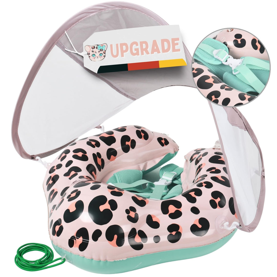 EDWEKIN® Einzigartiger Baby Schwimmring mit Leo Optik | Innovative Baby Schwimmhilfe mit Sonnenschut