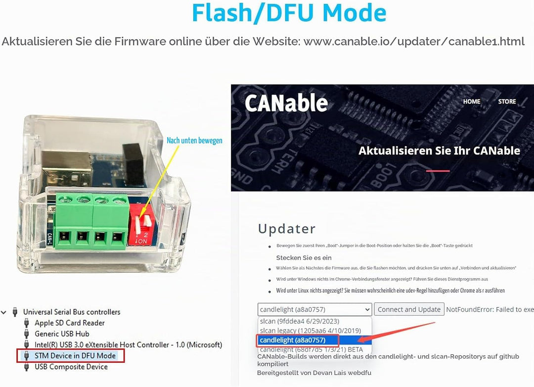 DSD TECH SH-C30G Isolierter USB-CAN-Adapter basierend auf Canable