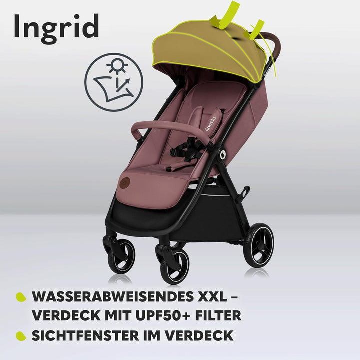 LIONELO INGRID Kinderwagen bis 22 kg von 6 Monaten bis 4 Jahren Grosse 360° schwenkbare Räder Volle