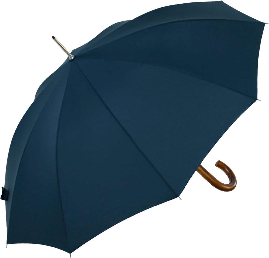 iX-brella Herren Stockschirm Automatik mit Echtholz-Rundhakengriff Dunkelblau insignia blue, insigni
