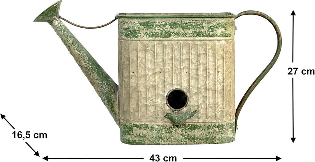 DanDiBo Vogelhaus mit Blumentopf zum Aufhängen Metall Deko Giesskanne wetterfest 481999 Nistkasten 4