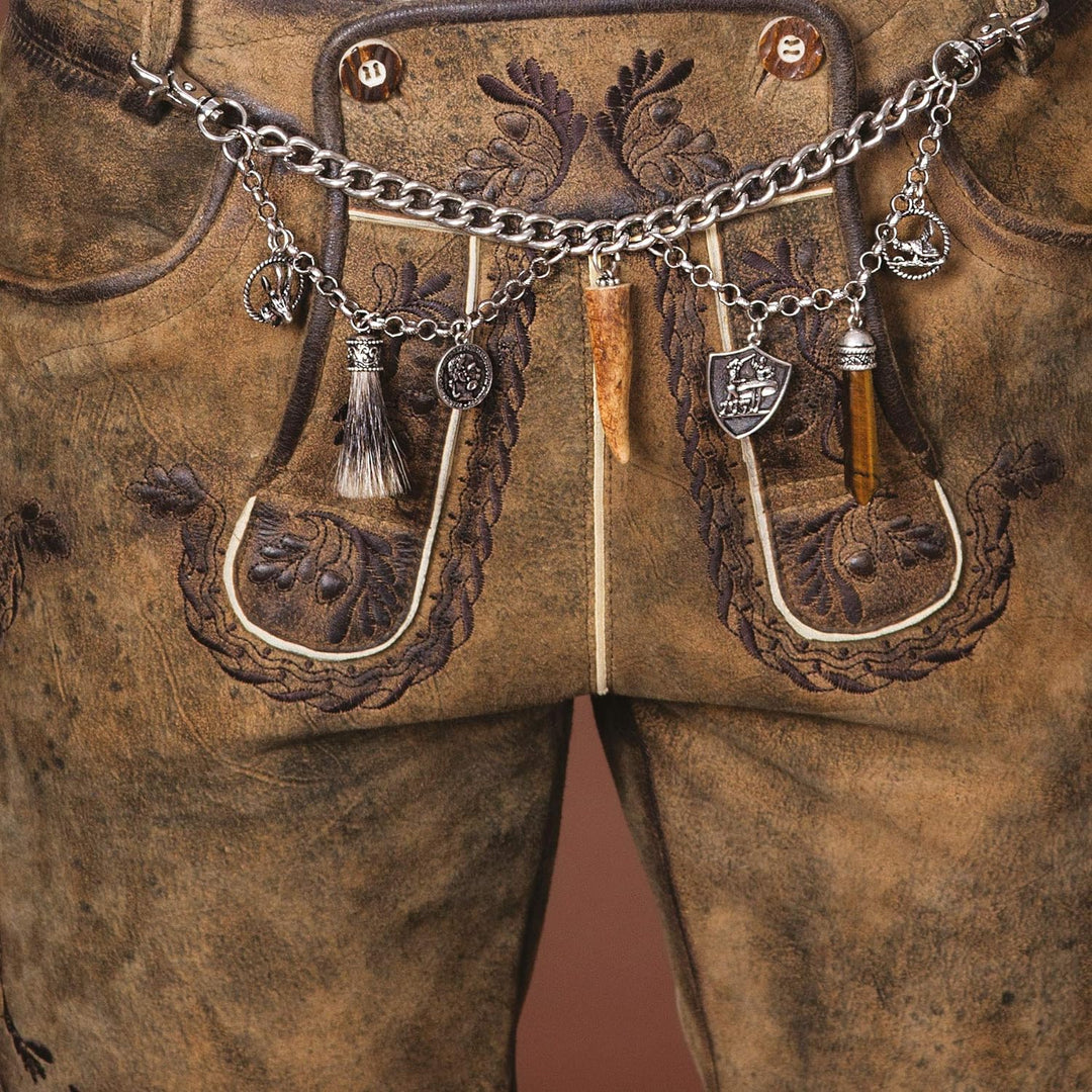Alpenflüstern Trachten-Charivari Phineus - Hochwertiger Herren-Trachtenschmuck mit Trophäen-Anhänger