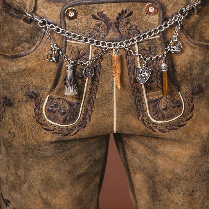 Alpenflüstern Trachten-Charivari Phineus - Hochwertiger Herren-Trachtenschmuck mit Trophäen-Anhänger