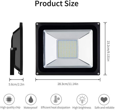 LED Strahler, 100W LED Fluter Superhell 10000LM Aussenstrahler 3000K Warmweiss, IP65 Wasserdicht Flu