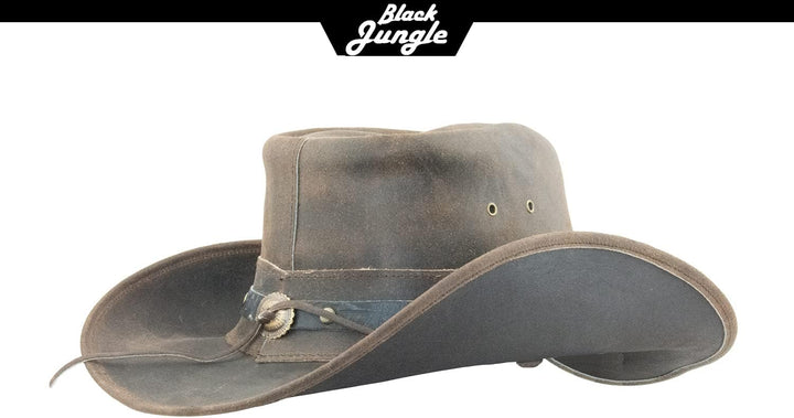 Black Jungle Ontario Outdoor Western Lederhut Australien Cowboy Lederhüte Reiterhut Unisex, Braun