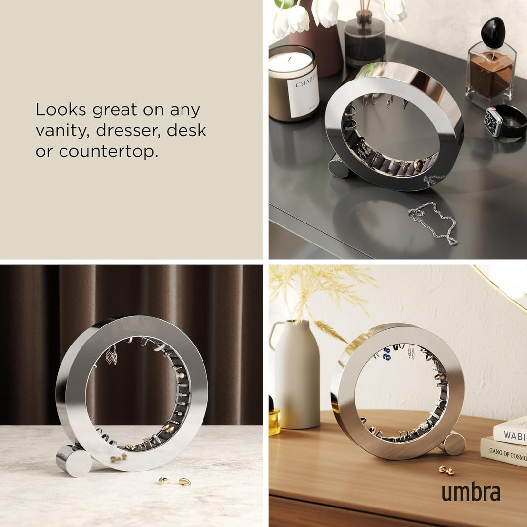 Umbra Ferris Schmuck-Organizer, Ringhalter aus Metall, Aufbewahrungslösung für Ringe und Ohrringe