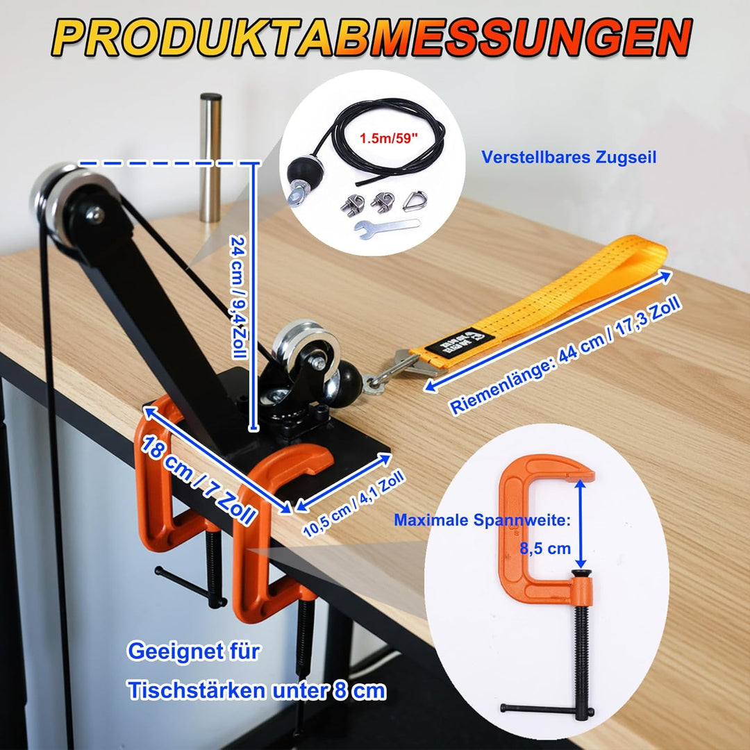 J Bryant Professionelle Riemenscheiben für Arm- und Wrestling-Training, mit verstellbarem 1,5 m Kabe