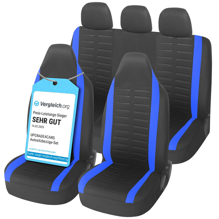 Upgrade4cars Autositzbezüge Set für Pilotensitze | Autositzbezug Komplettset in Blau | Autoschonbezü