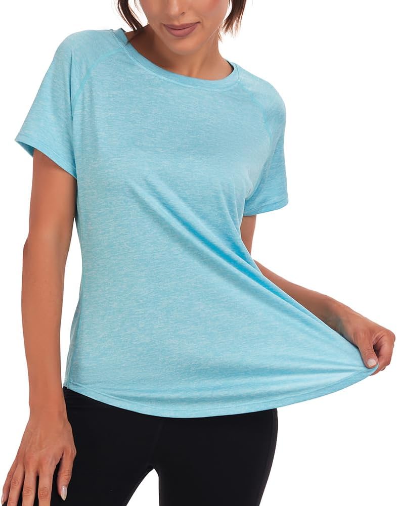 Jlowesun Sportshirt Damen Kurzarm, Leichtes Atmungsaktiv Funktions Back Mesh Sport Oberteile Damen,