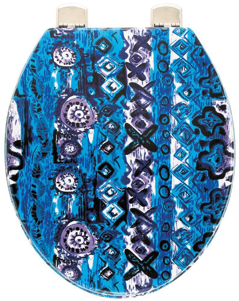 Sanitop-Wingenroth - 40555 3- WC-Sitz Dekor Modern Art II - Toilettensitz mit Holz-Kern - Individuel