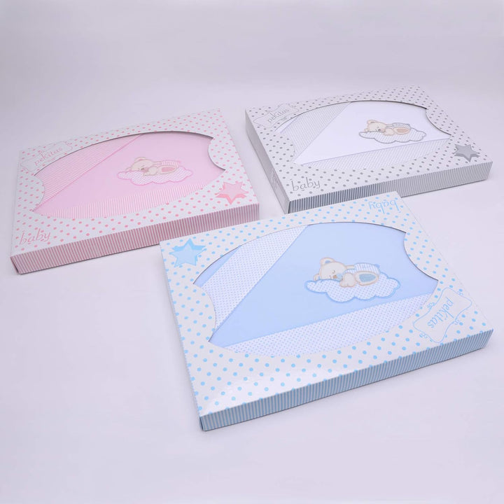PEKITAS Bebe Bettwäsche-Set 3-Teilig Krippe Babybett Kinderbett 60x120cm 100% Baumwolle (Wolkenbär,