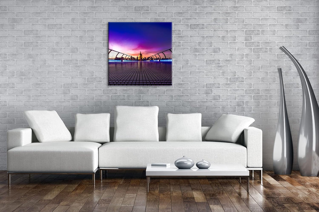 Dämmerung im historichen London Format: 70x70 als Leinwandbild, Motiv fertig gerahmt auf Echtholzrah