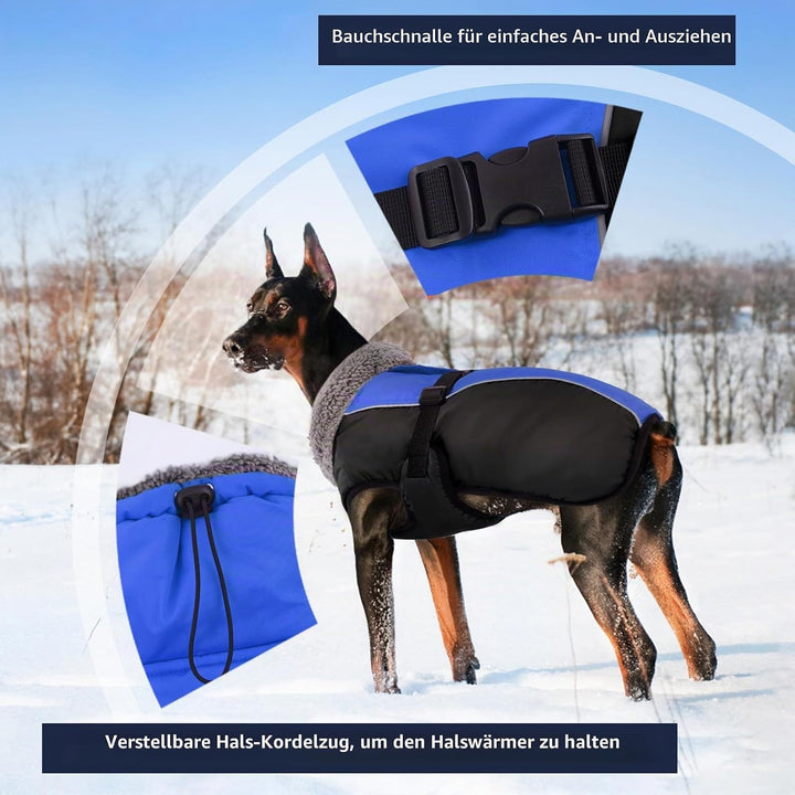 IECOii Hundemantel Winter,Warme Fleece Rollkragen Hundejacke,Wasserdicht Winterjacken Wintermäntel f