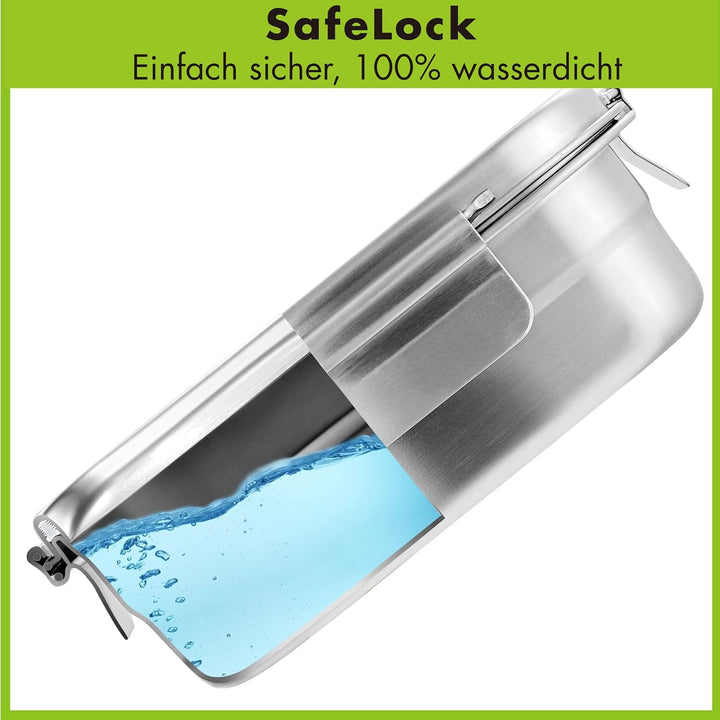 Edelstahl Brotdose - Nachhaltige Bento Lunchbox, auslaufsicher, plastikfrei, leicht zu reinigen und