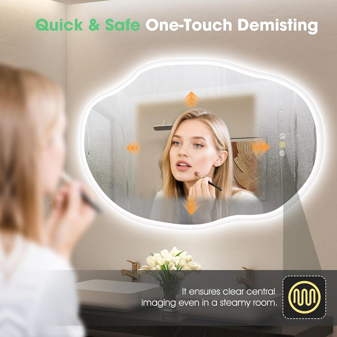 S'bagno Badspiegel-mit-Beleuchtung 600x900 mm, Badezimmerspiegel-mit-Beleuchtung und Bluetooth, Entf