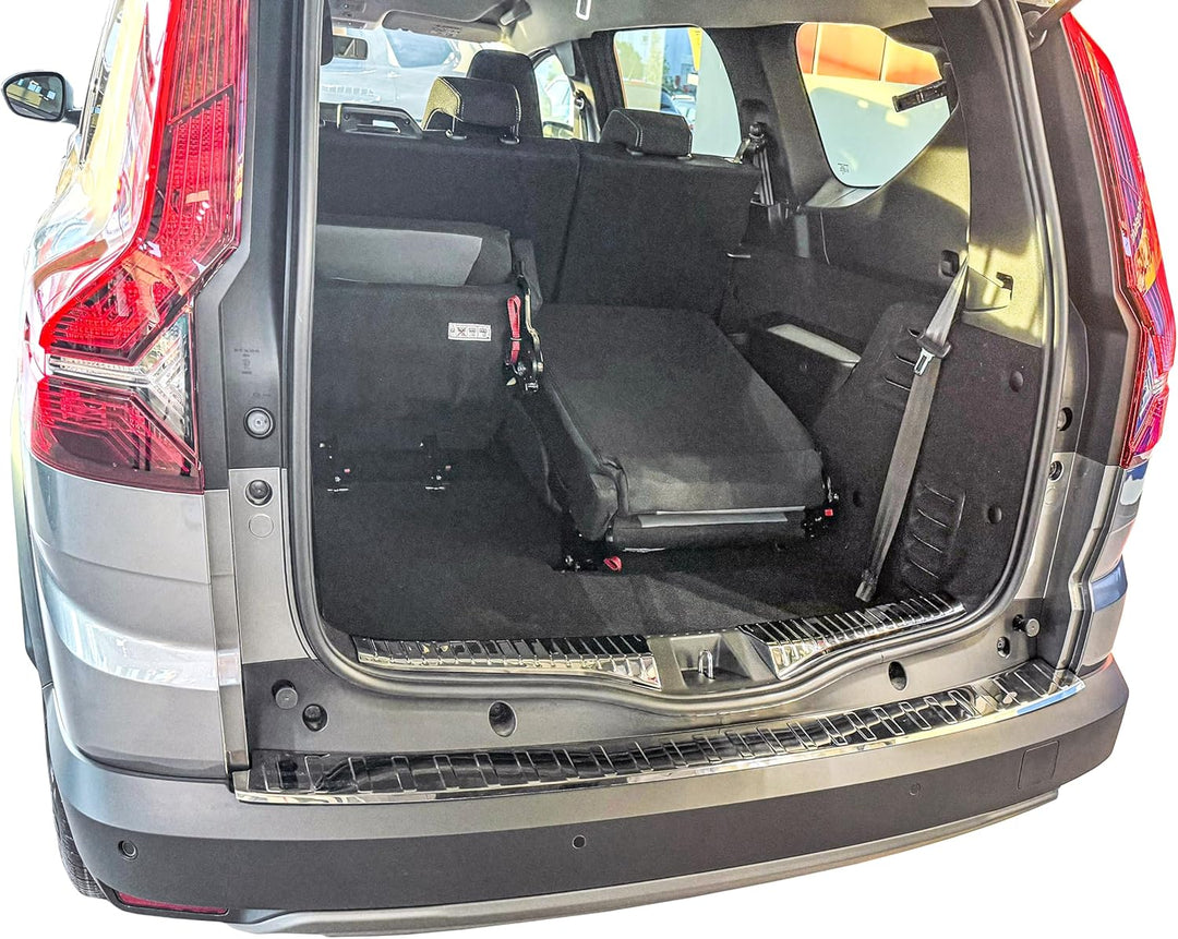 RECAMBO Ladekantenschutz Set Edelstahl kompatibel für Dacia Jogger | BJ ab 2021 - Hochglanz poliert,
