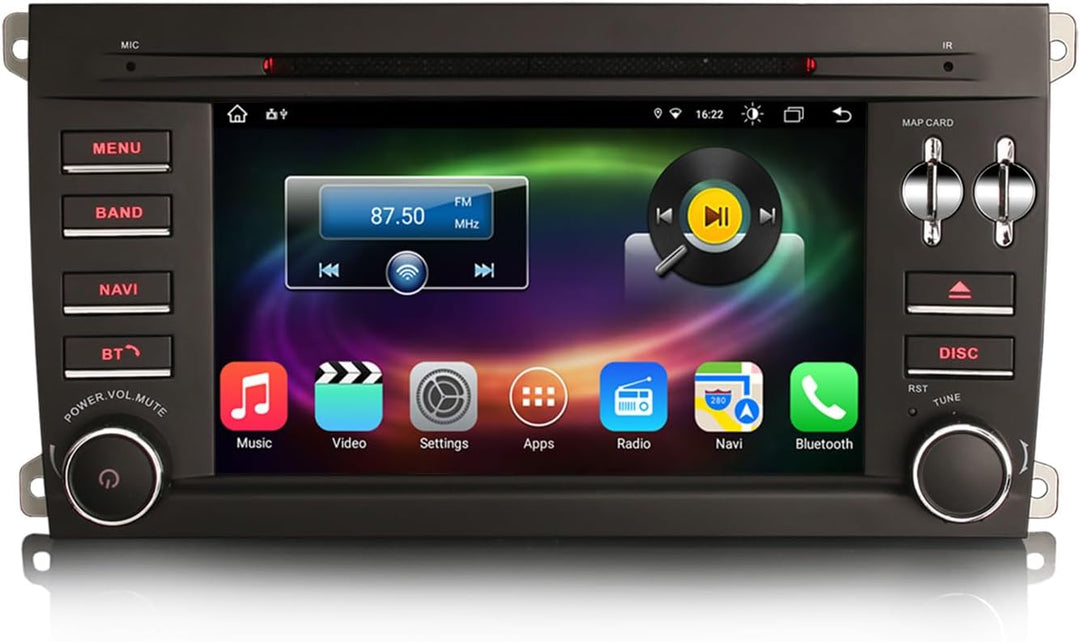 Erisin 7 Zoll 8-Kern Android 12 Autoradio mit GPS für Porsche Cayenne Unterstützt Kabellos CarPlay A