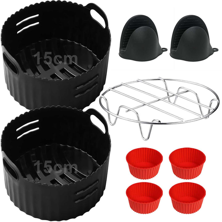 Airfryer Silikonform Zubehör für COSORI klein 2L, Chefman 2L, Midea 2L, Tefal 1.6L, Heissluftfritteu