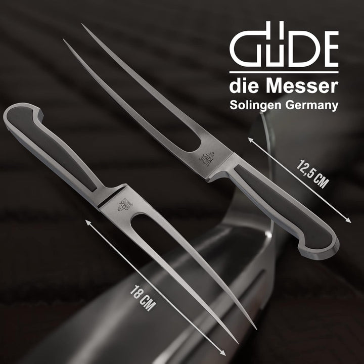 GÜDE Solingen - Fleischgabel geschmiedet, 18 cm, Grenadill, DELTA, Handmade Germany