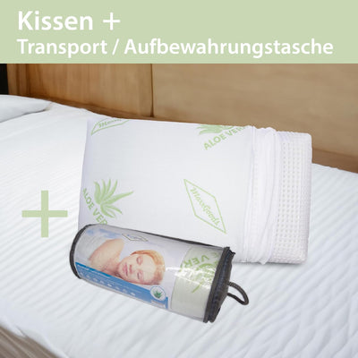 MaxxGoods - orthopädisches Nackenstützkissen mit Aloe Vera aus Visco-Gelschaum - 42cm x 70cm x 9cm -