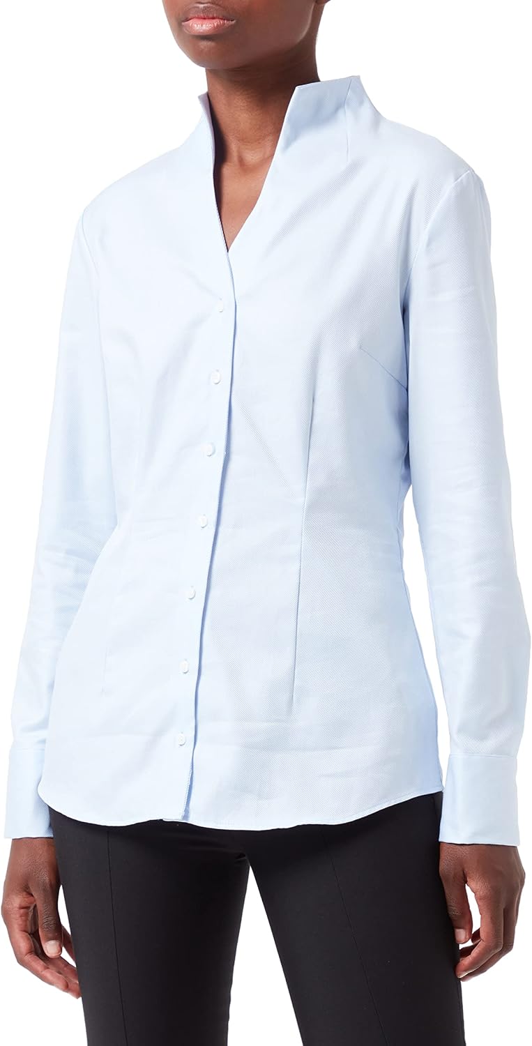 Seidensticker Damen Bluse - City Bluse - Bügelleicht - Kelchkragenbluse - Slim Fit - Langarm - 100%