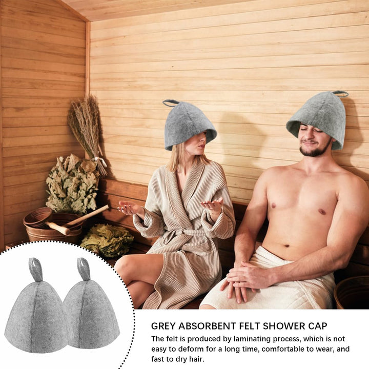 ZJIVQO Dicker Saunahut, Wolle, Saunahut für Damen und Herren, atmungsaktiver Kopfschutz, ideal für S