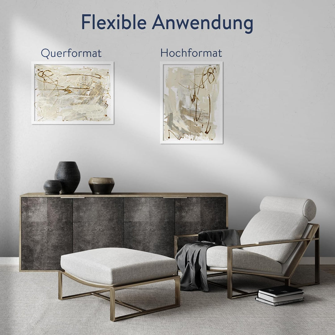 WANDStyle Bilderrahmen Modern 30x45cm I Farbe: Weiss I Fotorahmen I klassischer Holzbilderrahmen I M