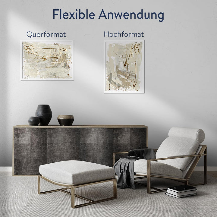 WANDStyle Bilderrahmen Modern 30x45cm I Farbe: Weiss I Fotorahmen I klassischer Holzbilderrahmen I M