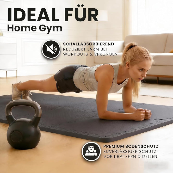 Eva Puzzlematte 2,5cm extra dick – 150% mehr Schutz – Fitnessmatte Bodenschutzmatte rutschfest – 32x