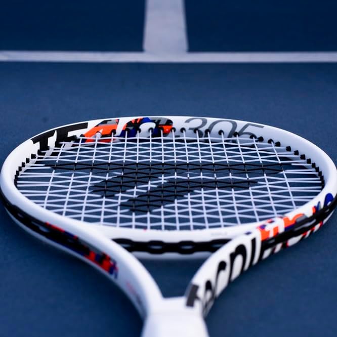 Tecnifibre Tf-40 305 G (16X19) unbesaitet 305g Tennisschläger Turnierschläger Weiss - Schwarz 4_1/4,