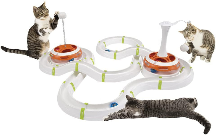 Ferplast Katzenspielzeug MAGIC CIRCLE, Spiel für Katzen Modular Circuit, Farbball Inklusive, Ø 40 x