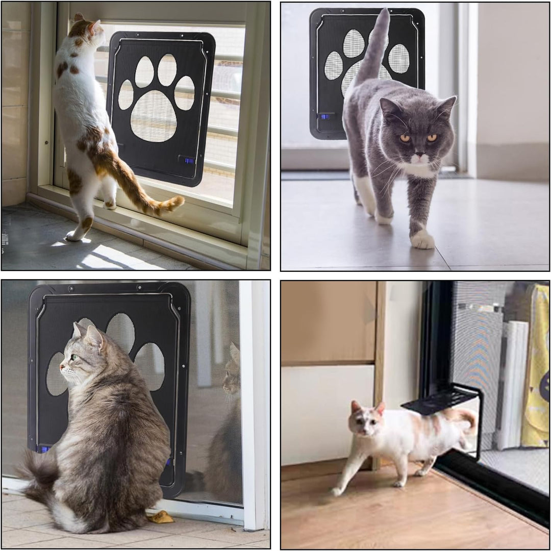 Katzenklappe Innentür Aussentür Hundeklappe für Fliegengitter Hundeklappen für Türen Fenster mit Mag