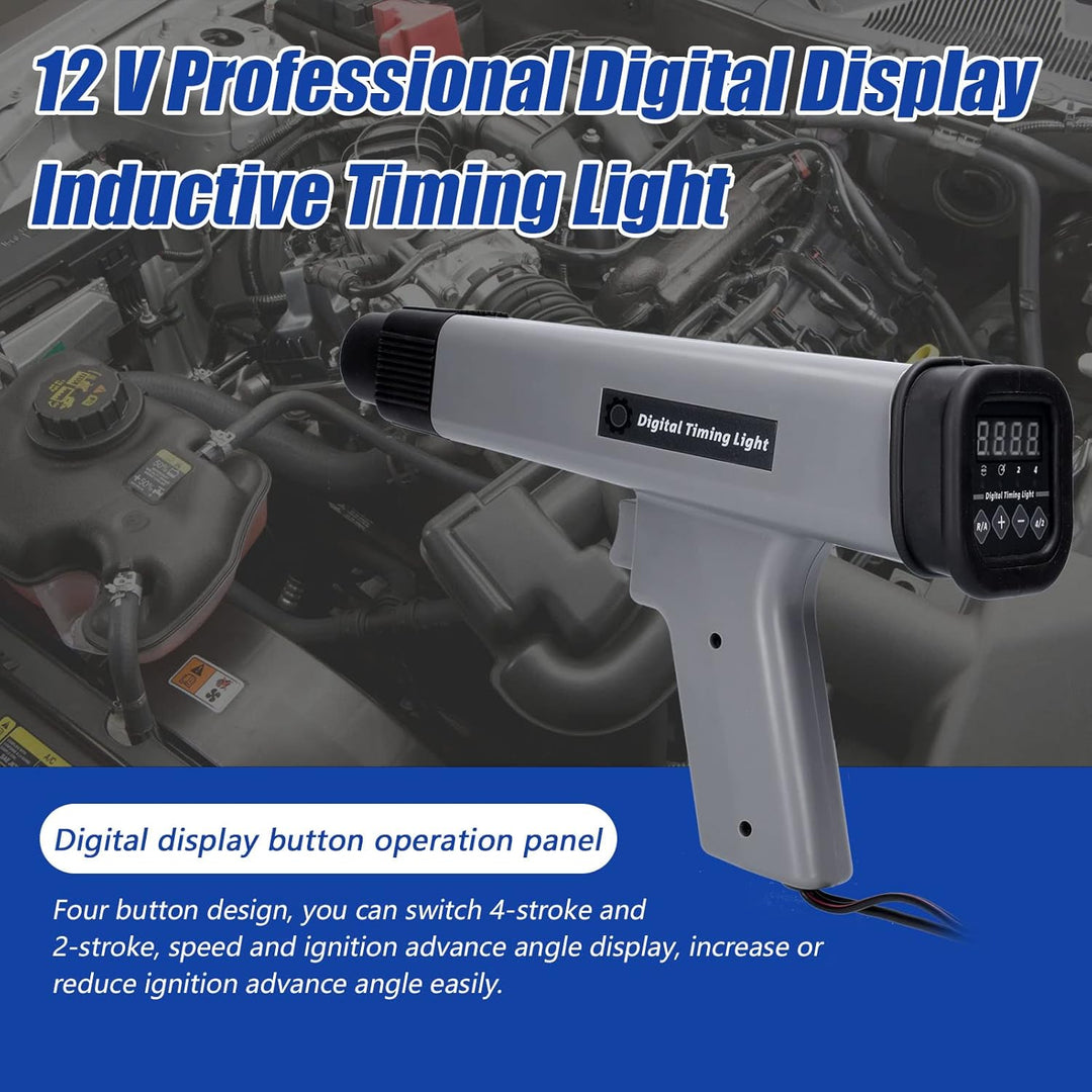 KKnoon 12 V Professionelle Digitalanzeige Induktives Timing-Licht Auto Motorrad Benzinmotor Zündzeit