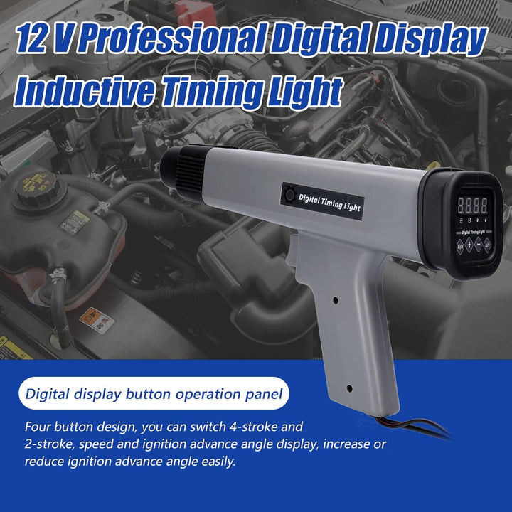 KKnoon 12 V Professionelle Digitalanzeige Induktives Timing-Licht Auto Motorrad Benzinmotor Zündzeit