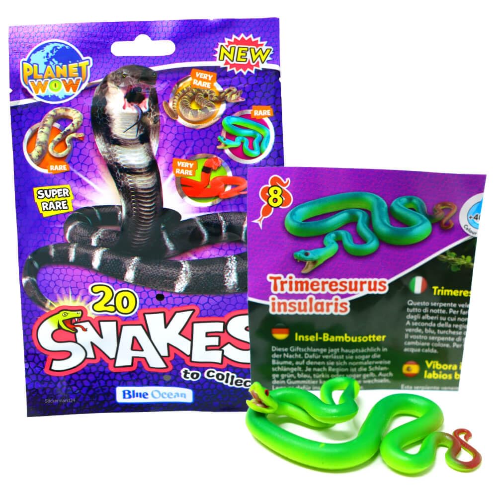 Generisch Blue Ocean Snakes Sammelfiguren 2024 - Planet Wow Farbwechsel Schlange - Figur 8. Insel-Ba