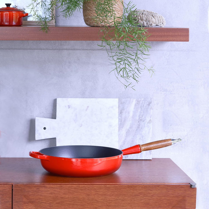 Le Creuset Signature gusseiserne Sautépfanne mit Holzgriff 28 cm Kirschrot, 20259280600422, Kirschro