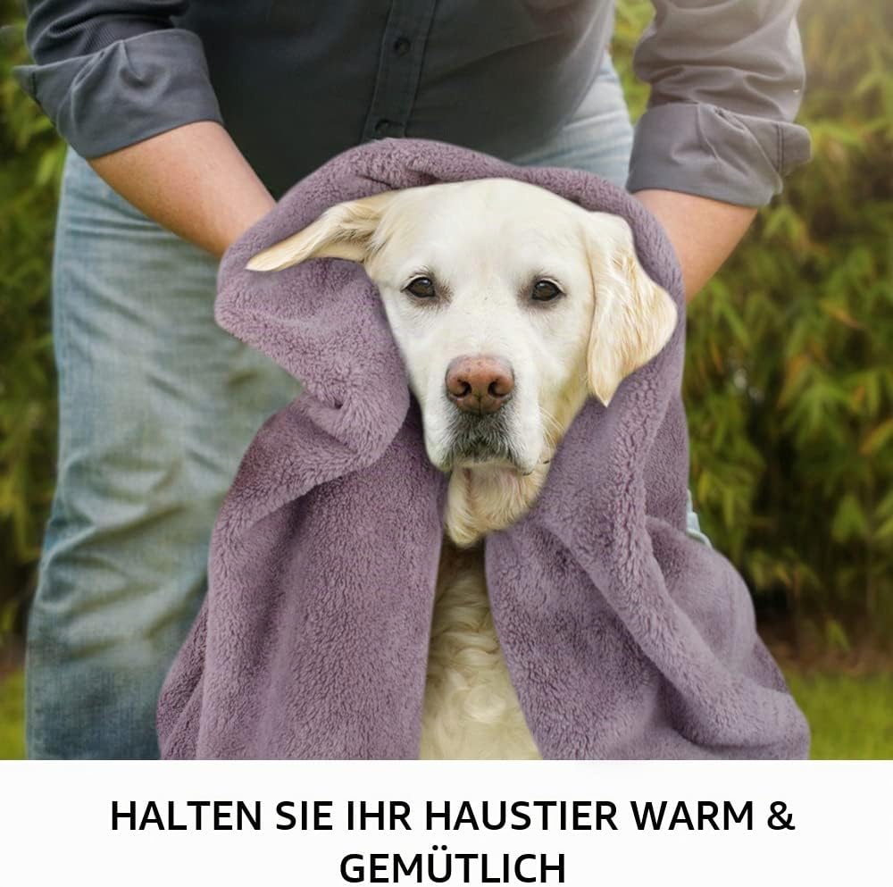 KinHwa super saugfähiges Haustierhandtuch Mikrofaser Hund Badetuch für Hunde und Katzen 76CM x 127CM