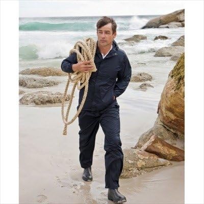 Regatta Herren Packaway 2 Regen-Überhose Schwarz Hohe Taille 5 Taschen Cargo Hose M Navy, M Navy