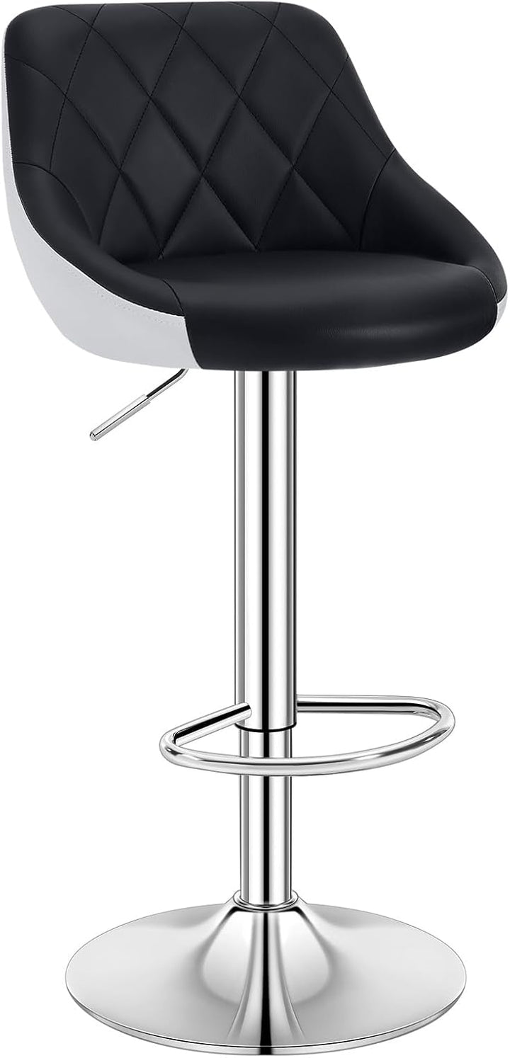 WOLTU BH30sz-2 Design 2 farbig Barhocker mit Griff 2er Set, stufenlose Höhenverstellung, verchromter