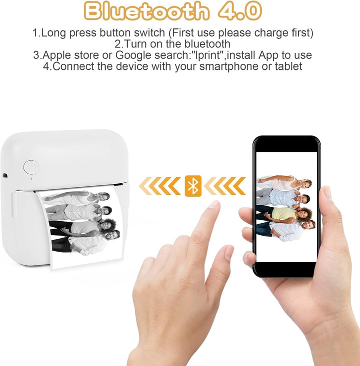 Comius Sharp Mini Drucker für Smartphone, Bluetooth Thermodrucker, Smartphone Drucker, Handy Drucker