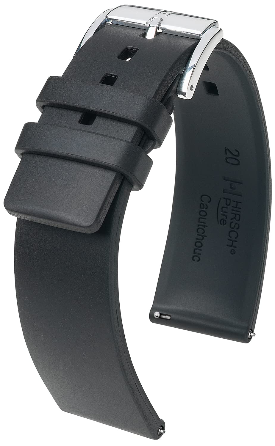 HIRSCH Uhren-Armband Pure - robustes Kautschuk-Material - reiss- & wasserfest - für Damen & Herren 2