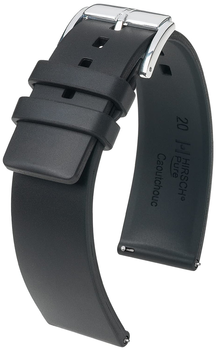 HIRSCH Uhren-Armband Pure - robustes Kautschuk-Material - reiss- & wasserfest - für Damen & Herren 2