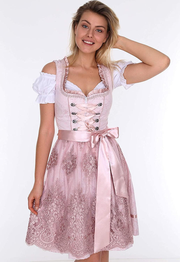Lifos 0220 Dirndl Germandress 3Tlg. Oktoberfest Gr.34 bis 52 !ORIGINAL 0600rosa 36, 0600rosa 36
