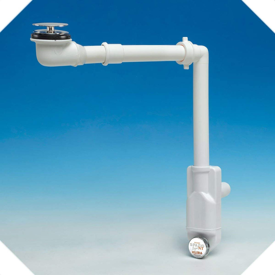 lira A.8274.04 Sifone Spazio NT Con Piletta Basket Bagno Bassa BECKENFALLE MIT ABFALL, Weiss