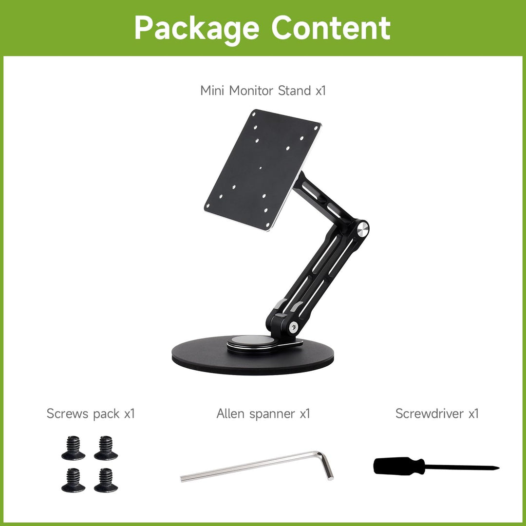 Waveshare VESA Portable Monitor Adjustable Stand, Compatible with Monitors Up to 19 Inches, Multi-Ax