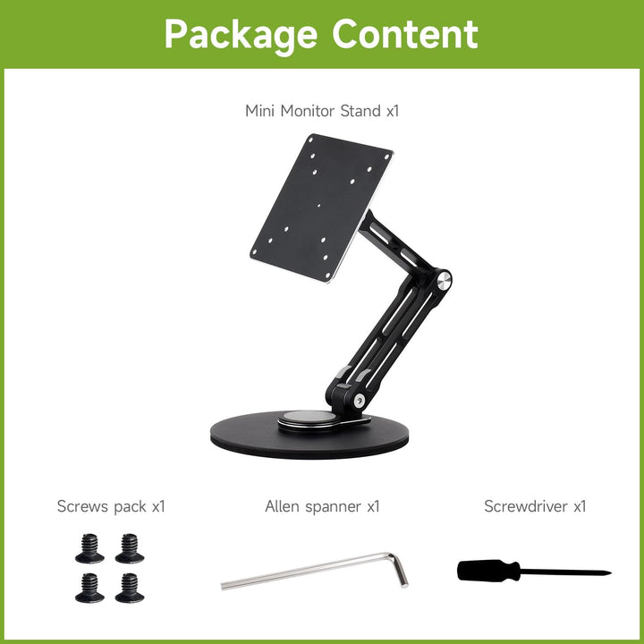 Waveshare VESA Portable Monitor Adjustable Stand, Compatible with Monitors Up to 19 Inches, Multi-Ax