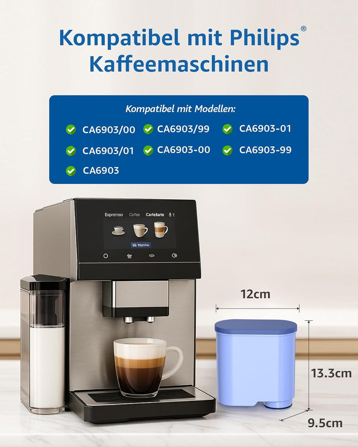 Maxblue Ersatzwasserfilter Kompatibel für Philips® AquaClean® CA6903/10 CA6903/22 CA6903 Kalkfilter,