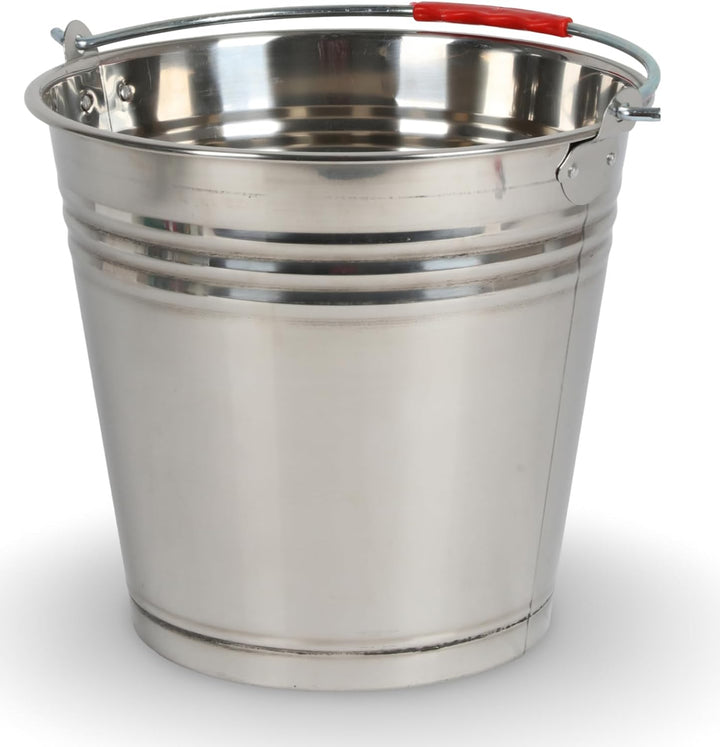 BURI Eimer 12L aus Edelstahl Ascheeimer 12 Liter Metalleimer Wassereimer Dekoeimer Edelstahleimer Bl
