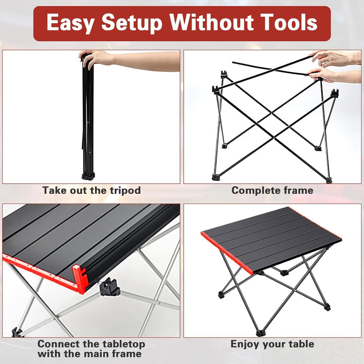 Frasheng Tragbar Klapptisch,Campingtisch, Leichter, im Freien,Aluminium Tisch mit Tasche für Camping